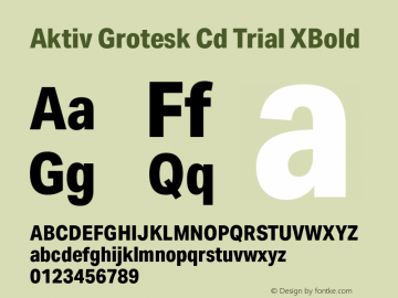 Aktiv Grotesk Cd Trial XBold Version 3.021图片样张