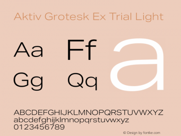 Aktiv Grotesk Ex Trial Light Version 3.021图片样张