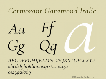 Cormorant Garamond Italic Version 4.000图片样张
