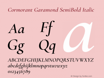 Cormorant Garamond SemiBold Italic Version 4.000图片样张