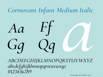 Cormorant Infant Medium Italic Version 4.000图片样张