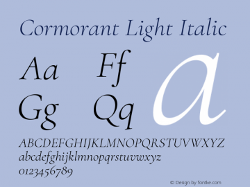 Cormorant Light Italic Version 4.000图片样张