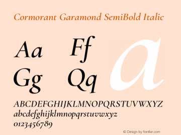 Cormorant Garamond SemiBold Italic Version 4.000;FEAKit 1.0图片样张