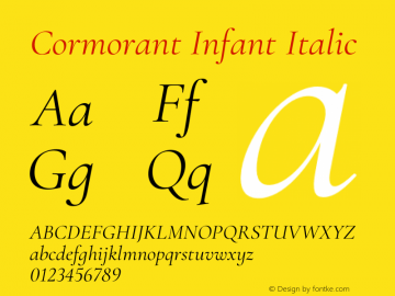 Cormorant Infant Italic Version 4.000;FEAKit 1.0图片样张
