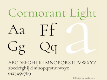 Cormorant Light Version 4.000;FEAKit 1.0图片样张