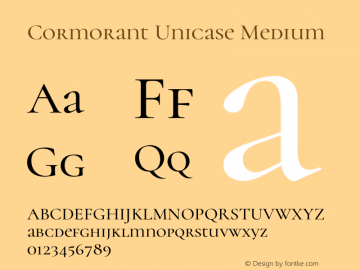 Cormorant Unicase Medium Version 4.000;FEAKit 1.0图片样张