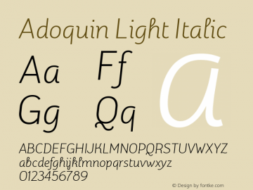 Adoquin Light Italic Version 1.000图片样张