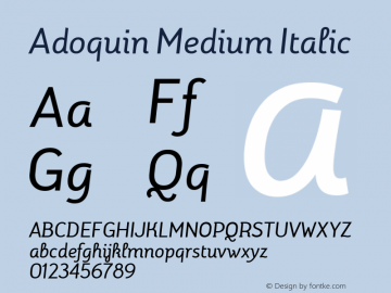 Adoquin Medium Italic Version 1.000图片样张