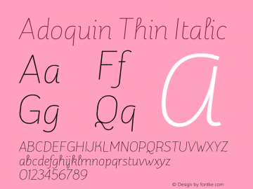 Adoquin Thin Italic Version 1.000图片样张