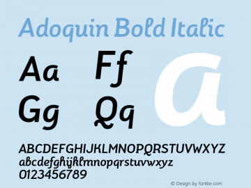 Adoquin Bold Italic Version 1.000图片样张