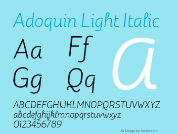Adoquin Light Italic Version 1.1图片样张