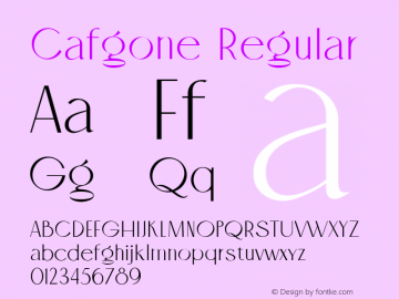 Cafgone Regular Version 1.000图片样张