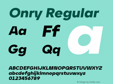 Onry W05 Black Italic Version 1.00图片样张