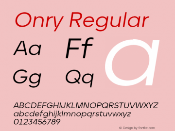 Onry W05 Regular Italic Version 1.00图片样张