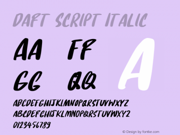 Daft Script Italic Version 1.000;FEAKit 1.0图片样张