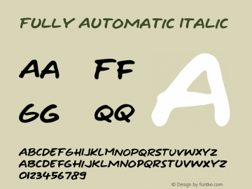 Fully Automatic Italic Version 1.000;FEAKit 1.0图片样张