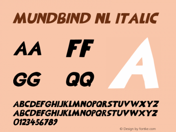 Mundbind NL Italic Version 1.000;FEAKit 1.0图片样张