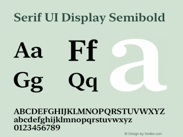 Serif UI Display Semibold Version 13.0d2e14图片样张