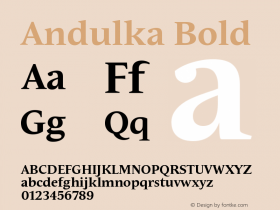 Andulka Bold Version 1.000图片样张