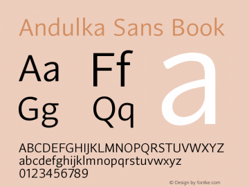 Andulka Sans Book Version 001.000图片样张