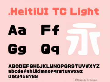 .HeitiUI TC Light Version 1.00 August 27, 2014, initial release图片样张