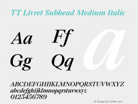 TT Livret Subhead Medium Italic Version 1.000.30032022图片样张