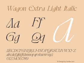 Wagon-ExtraLightItalic Version 1.000图片样张