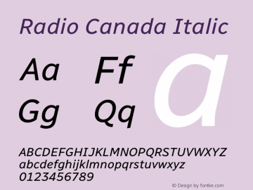 Radio Canada Italic Version 2.102图片样张