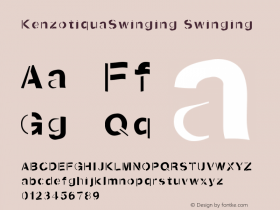 KenzotiquaSwinging Swinging Macromedia Fontographer 4.1 03.10.01 Font Sample