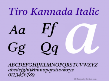 Tiro Kannada Italic Version 1.52图片样张