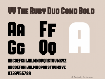 VV The Ruby Duo Cond Bold Version 1.000图片样张