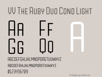 VV The Ruby Duo Cond Light Version 1.000;hotconv 1.0.109;makeotfexe 2.5.65596图片样张