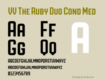 VV The Ruby Duo Cond Med Version 1.000;hotconv 1.0.109;makeotfexe 2.5.65596图片样张