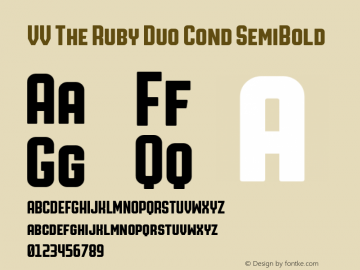 VV The Ruby Duo Cond SemiBold Version 1.000图片样张