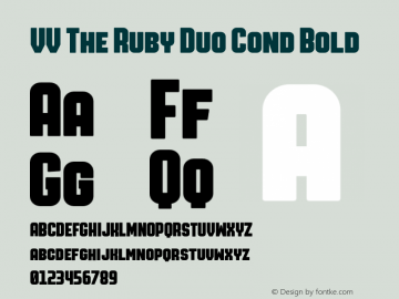 VV The Ruby Duo Cond Bold Version 1.000;hotconv 1.0.109;makeotfexe 2.5.65596图片样张