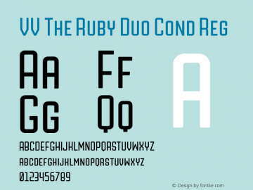VV The Ruby Duo Cond Reg Version 1.000;hotconv 1.0.109;makeotfexe 2.5.65596图片样张