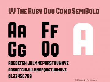 VV The Ruby Duo Cond SemiBold Version 1.000;hotconv 1.0.109;makeotfexe 2.5.65596图片样张