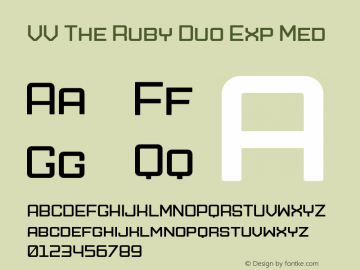 VV The Ruby Duo Exp Med Version 1.000;hotconv 1.0.109;makeotfexe 2.5.65596图片样张