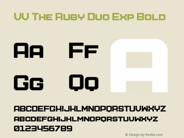 VV The Ruby Duo Exp Bold Version 1.000;hotconv 1.0.109;makeotfexe 2.5.65596图片样张
