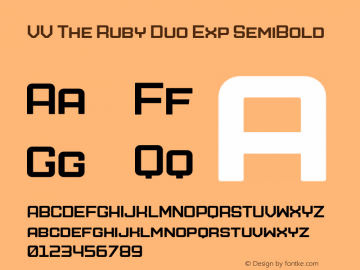 VV The Ruby Duo Exp SemiBold Version 1.000;hotconv 1.0.109;makeotfexe 2.5.65596图片样张