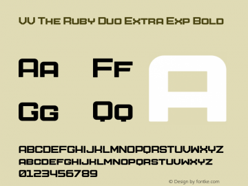 VV The Ruby Duo Extra Exp Bold Version 1.000;hotconv 1.0.109;makeotfexe 2.5.65596图片样张