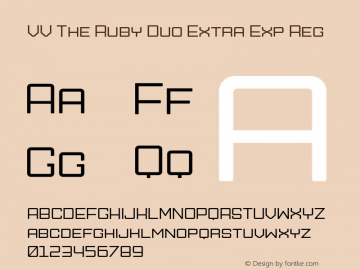 VV The Ruby Duo Extra Exp Reg Version 1.000;hotconv 1.0.109;makeotfexe 2.5.65596图片样张