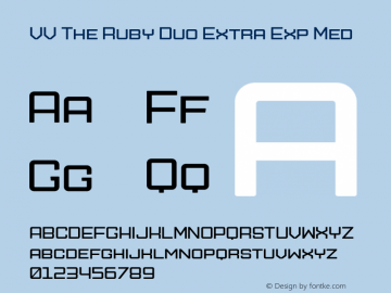 VV The Ruby Duo Extra Exp Med Version 1.000;hotconv 1.0.109;makeotfexe 2.5.65596图片样张