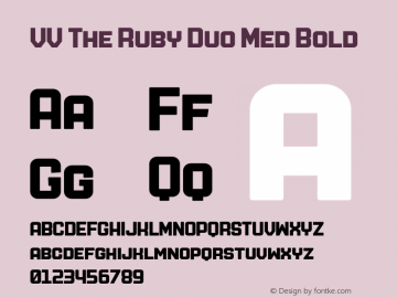 VV The Ruby Duo Med Bold Version 1.000;hotconv 1.0.109;makeotfexe 2.5.65596图片样张