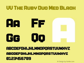 VV The Ruby Duo Med Black Version 1.000;hotconv 1.0.109;makeotfexe 2.5.65596图片样张
