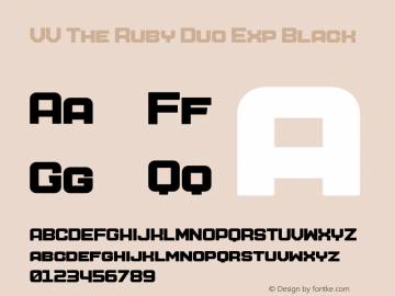 VV The Ruby Duo Exp Black Version 1.000;hotconv 1.0.109;makeotfexe 2.5.65596图片样张