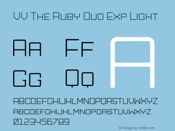 VV The Ruby Duo Exp Light Version 1.000;hotconv 1.0.109;makeotfexe 2.5.65596图片样张