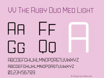 VV The Ruby Duo Med Light Version 1.000;hotconv 1.0.109;makeotfexe 2.5.65596图片样张