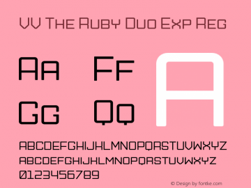 VV The Ruby Duo Exp Reg Version 1.000;hotconv 1.0.109;makeotfexe 2.5.65596图片样张