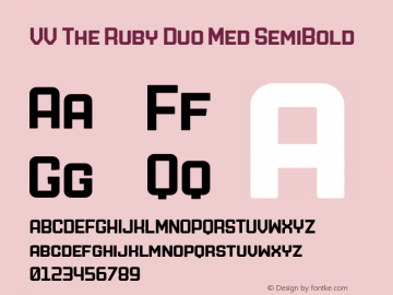 VV The Ruby Duo Med SemiBold Version 1.000;hotconv 1.0.109;makeotfexe 2.5.65596图片样张